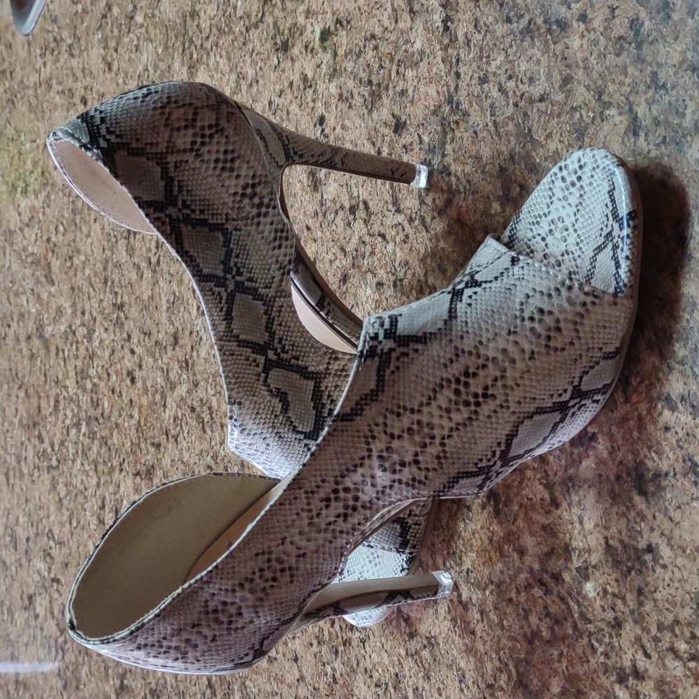 Snake print heels
